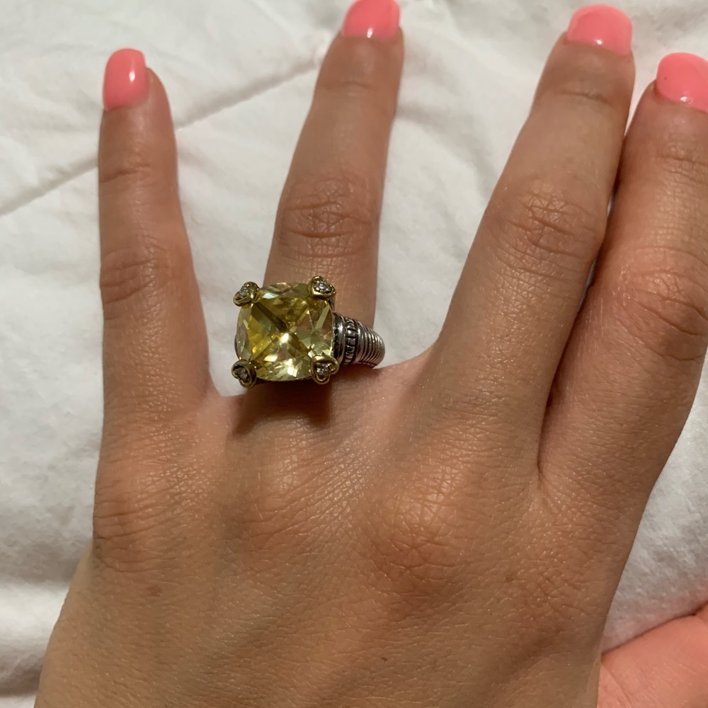 Judith Ripka  fontaine yellow quartz Ring